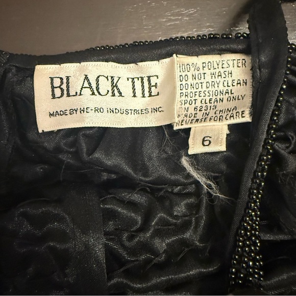 Vintage Black Label Mini Dress Women’s Sz 6 Black Large Circle Sequined Party - Picture 6 of 10